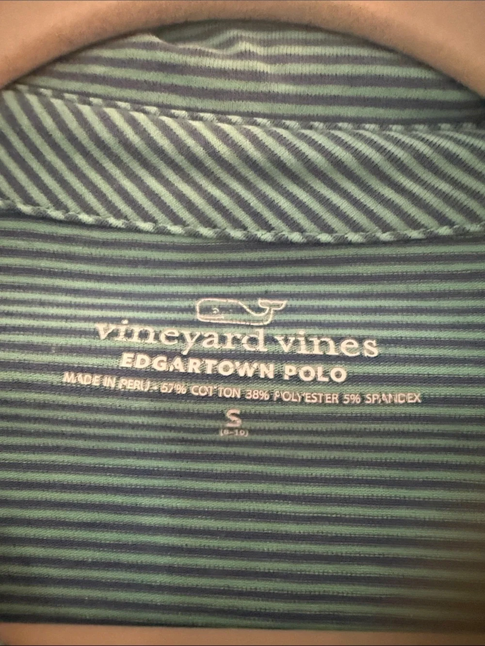 Vineyard Vines Teal Striped Short-Sleeve Polo